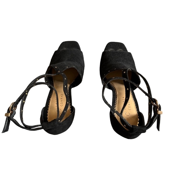 LAUREN CONRAD BLACK STRAPPY OPEN TOE HEEL WITH EMBELLISHMENTS SIZE 7 - Picture 6 of 9